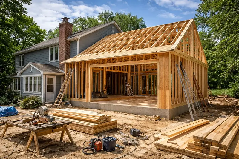 Home addition construction project